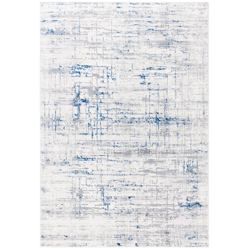SAFAVIEH Amelia Battistina Modern Abstract Rug - 6'7" Square - Ivory/Blue