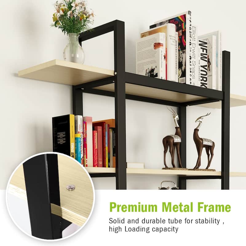 5 Tier Bookshelf Wide Display Shelves Bookshelves