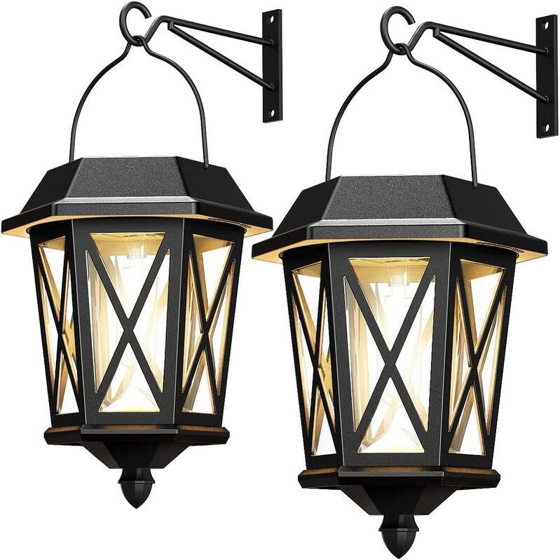 Solar Lanterns Outdoor Waterproof, Hanging Solar Lights - Black
