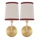 preview thumbnail 6 of 5, SAFAVIEH Lighting Carter, 6-inch, Metal/Fabric Wall Sconce (Set of 2) - 6"W x 7"D x 15"H