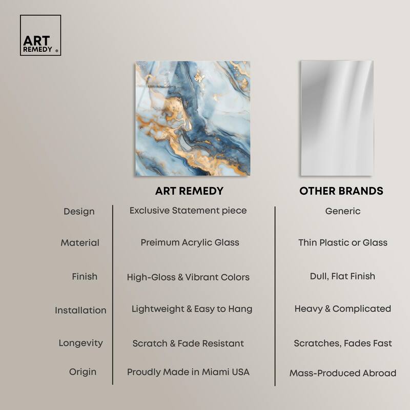 Golden Cloud Marble Acrylic by Art Remedy, Ready to Hang