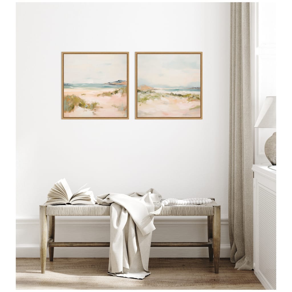 Kate and Laurel Natural Tranquil Landscape Square 2 Piece Framed Canvas Wall Art Set by Amy Lighthall