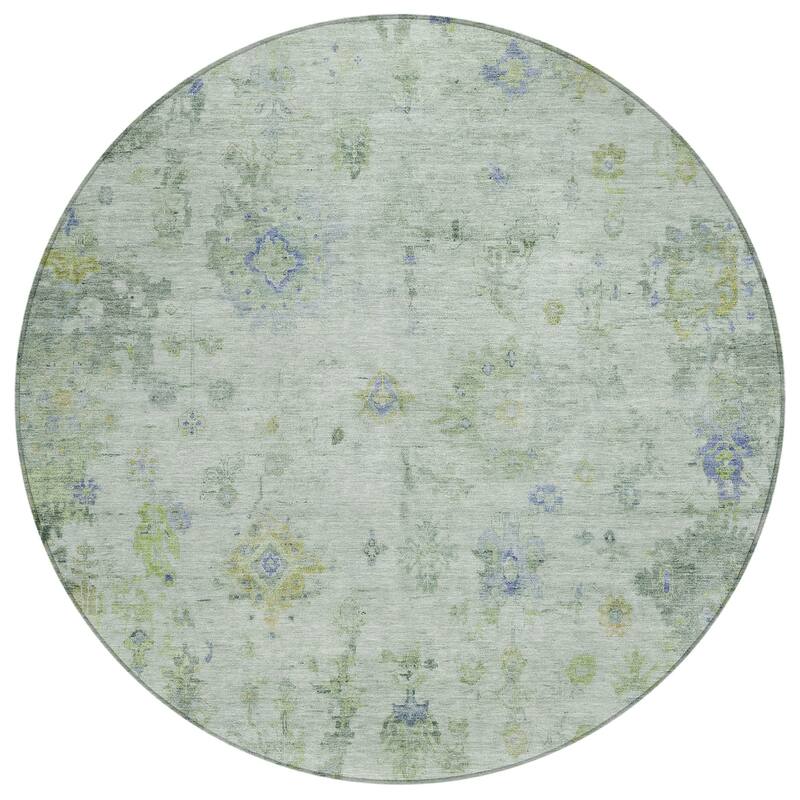 Machine Washable Indoor/ Outdoor Vintage Traditional Chantille Rug
