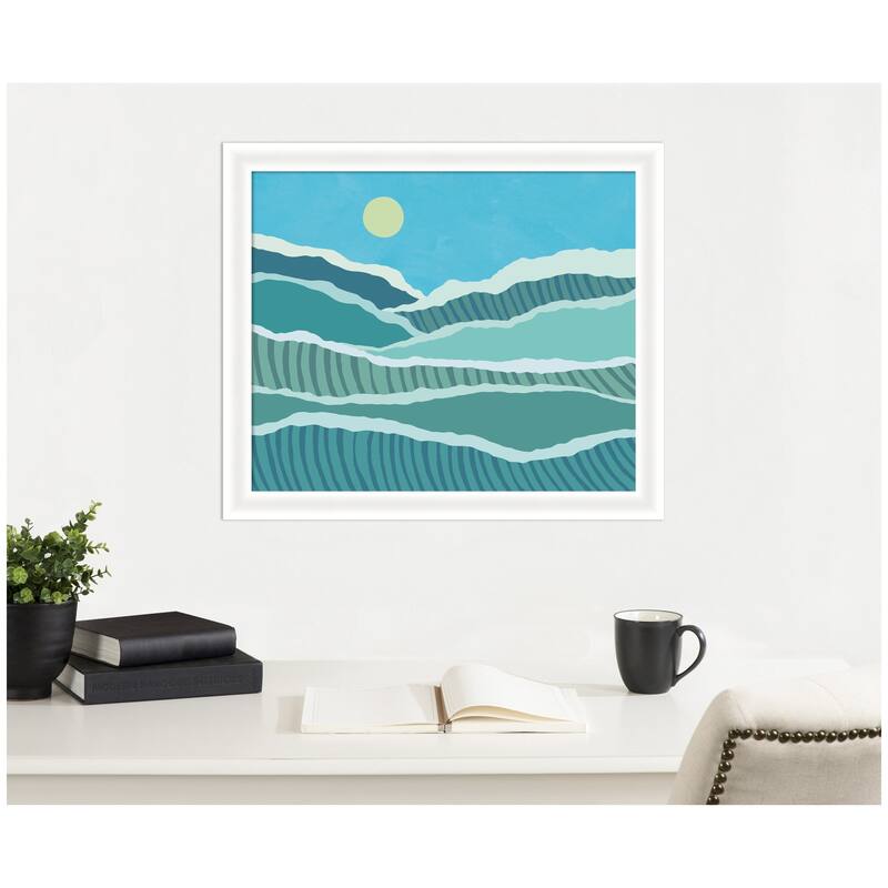 Kate and Laurel Framed Art Abstract Waves by Rachel Lee