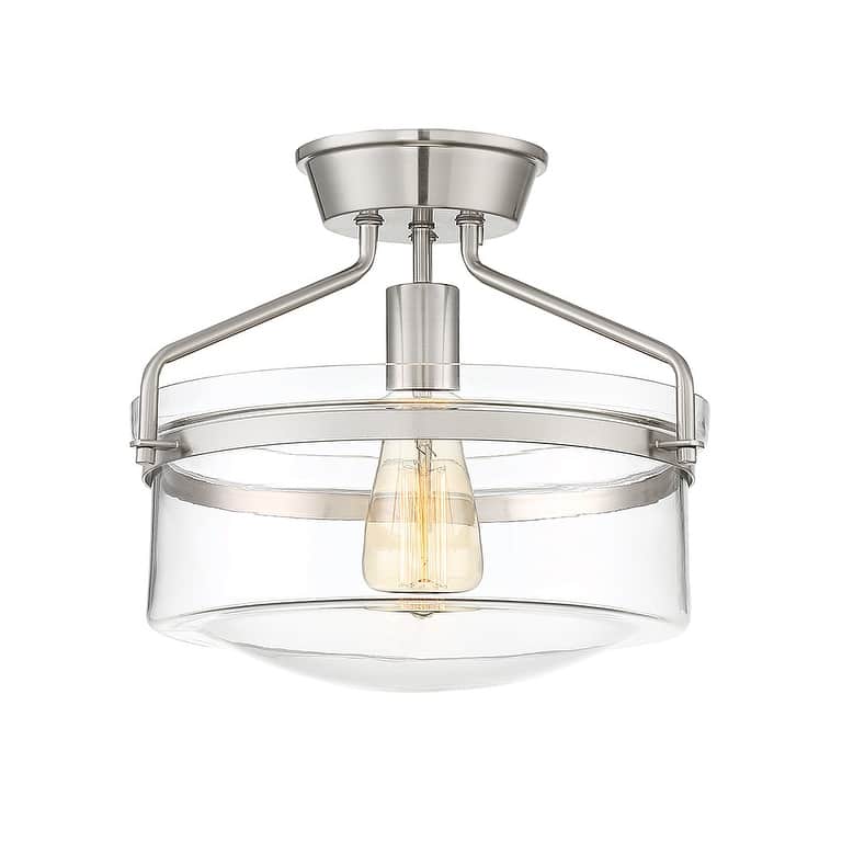 Bellevue Single Light 13" Wide Semi-Flush Bowl Ceiling Fixture