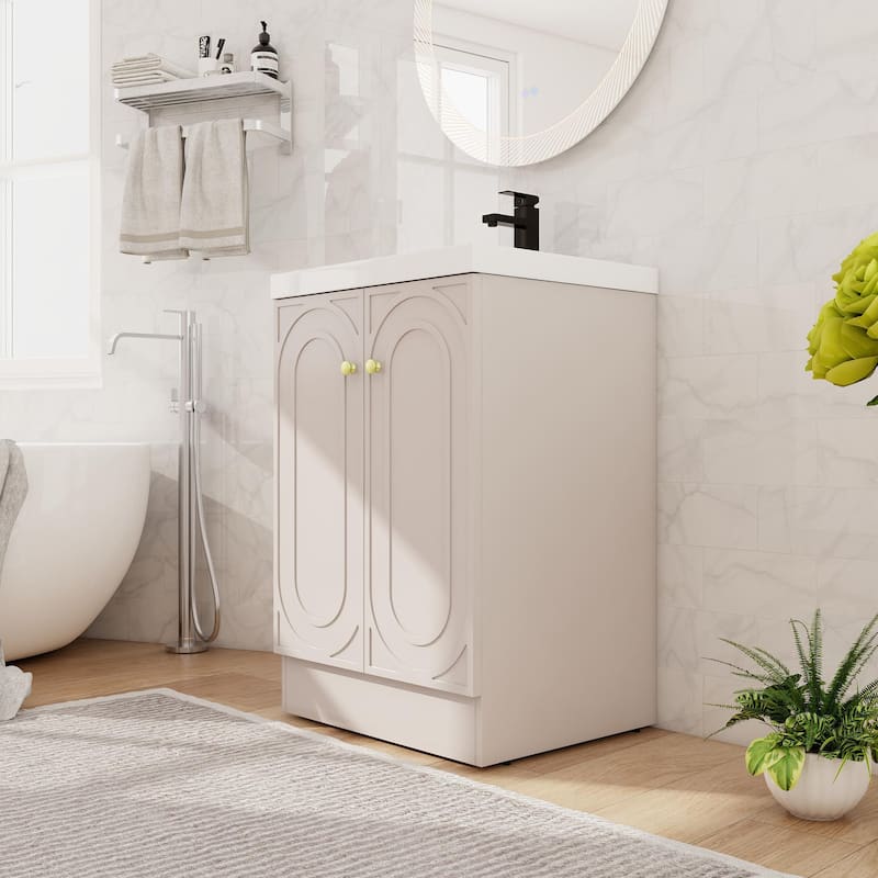 Beingnext 24"/30"/36" Bathroom Vanity with Sink, Freestanding Bathroom Vanity with Soft Close Door and Adjustable Shelf