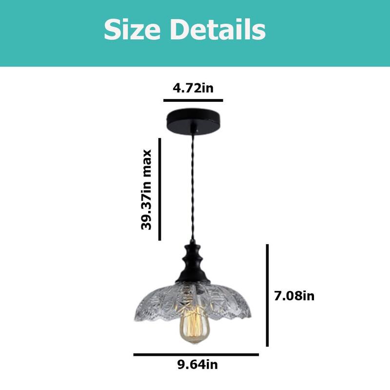 1 Light hanging plug light black kitchen light glass pendant light