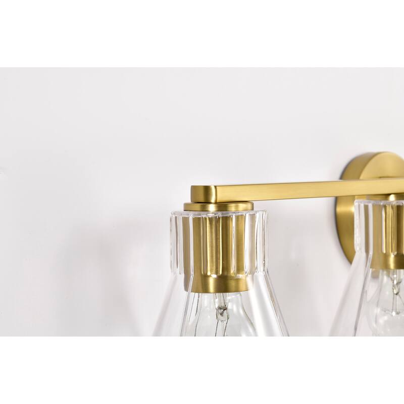 Gianna 4 Light Vanity Vintage Brass Finish Clear Glass - Vintage Brass