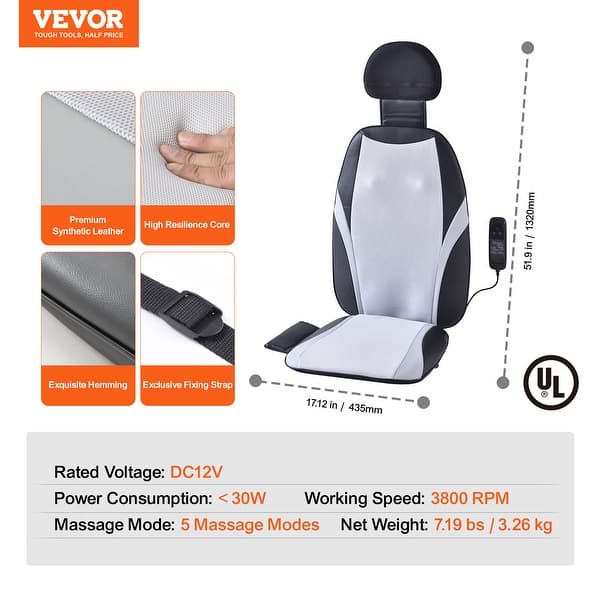 VEVOR Shiatsu Back Massager with Heat, Massage Seat Cushion with 2-Group  Back Shiatsu Rollers and 2 Seat Vibration Motors. - Bed Bath & Beyond