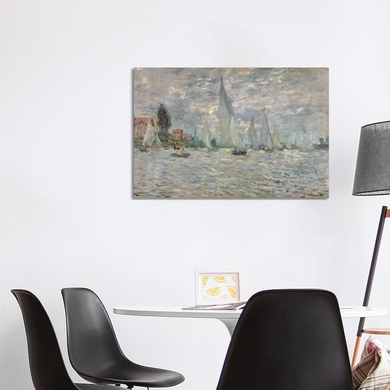 iCanvas "The Boats, or Regatta at Argenteuil, c.1874 " by Claude Monet Canvas Print - 26x40x1.5