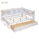 preview thumbnail 4 of 43, USB Ports on L-Shape Storage Headboard Bed Frame, Wooden DayBed Sofa Bed, Wooden Slat Platform Bed with 2 Drawers