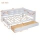 preview thumbnail 13 of 43, USB Ports on L-Shape Storage Headboard Bed Frame, Wooden DayBed Sofa Bed, Wooden Slat Platform Bed with 2 Drawers