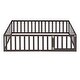 preview thumbnail 30 of 34, Twin Floor Bed Frame, Fun Fence Design with Openable Door, No Slats