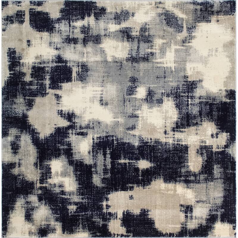 Noori Rug Lagoon Carmelita Abstract Modern Multicolor Area Rug - 5'1" x 5'1" - Beige/Blue