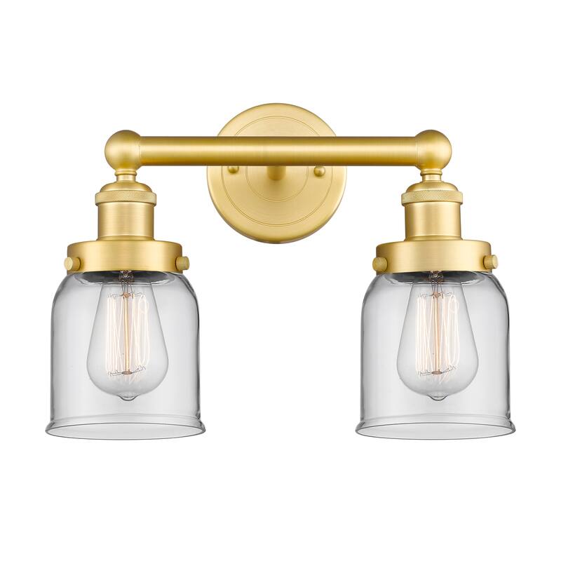 Innovations Lighting 616-2W-10-16 Bell Vanity Bell 2 Light 16" Wide - Satin Gold / Clear