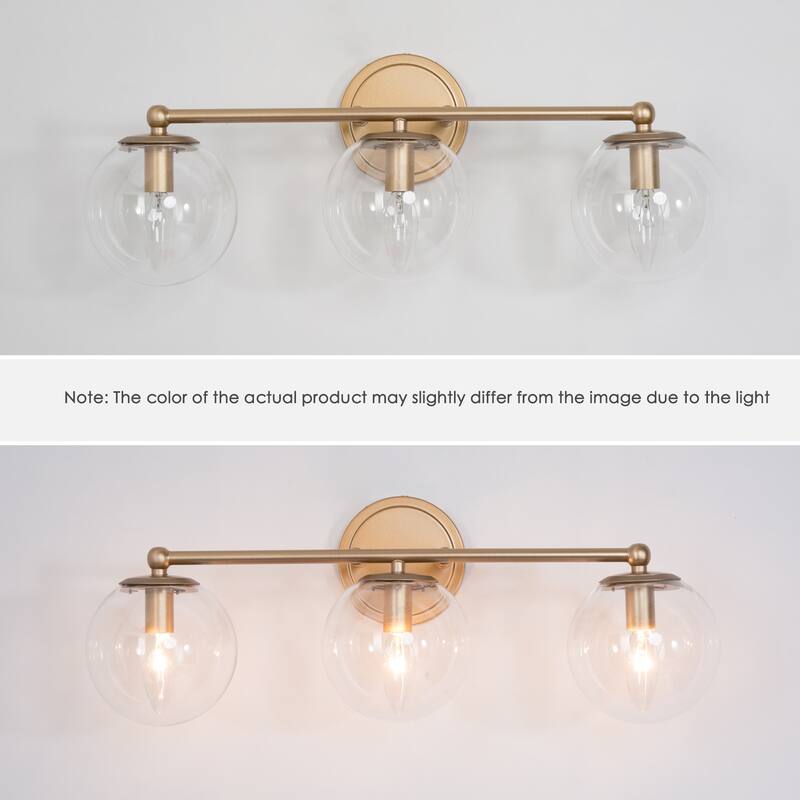 Mid-century Modern Gold Bathroom Vanity Lights French Country Glass Globe Wall Sconce