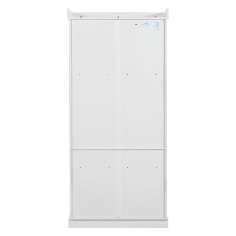 Freestanding 77"Tall Kitchen Pantry with Adjustable Shelves,Door Shelves, Drawers and Wine Racks