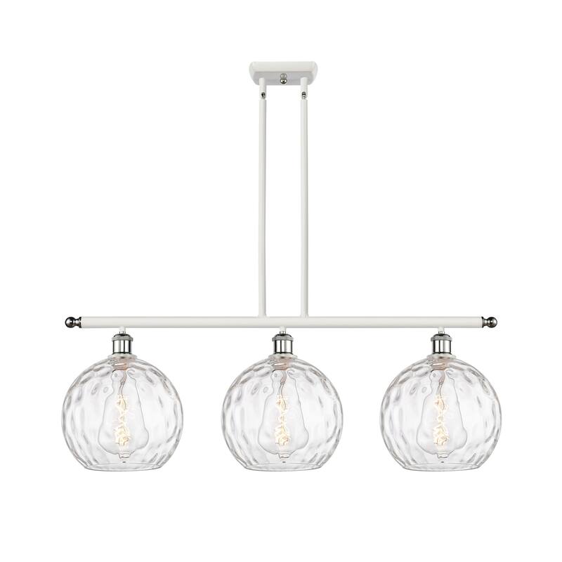 Innovations Lighting 516-3I-13-37 Athens Linear Athens 3 Light 37" - White and Polished Chrome / Clear Water Glass