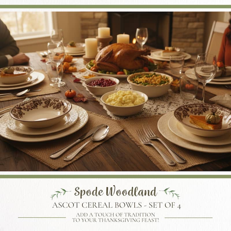 Spode Set of 4 Delamere Ascot Cereal Bowls - 8 in