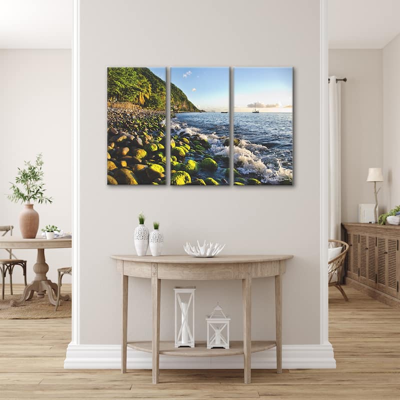 Ready2HangArt 'Rocky Beach II' 3-Piece Wrapped Canvas Wall Art Set
