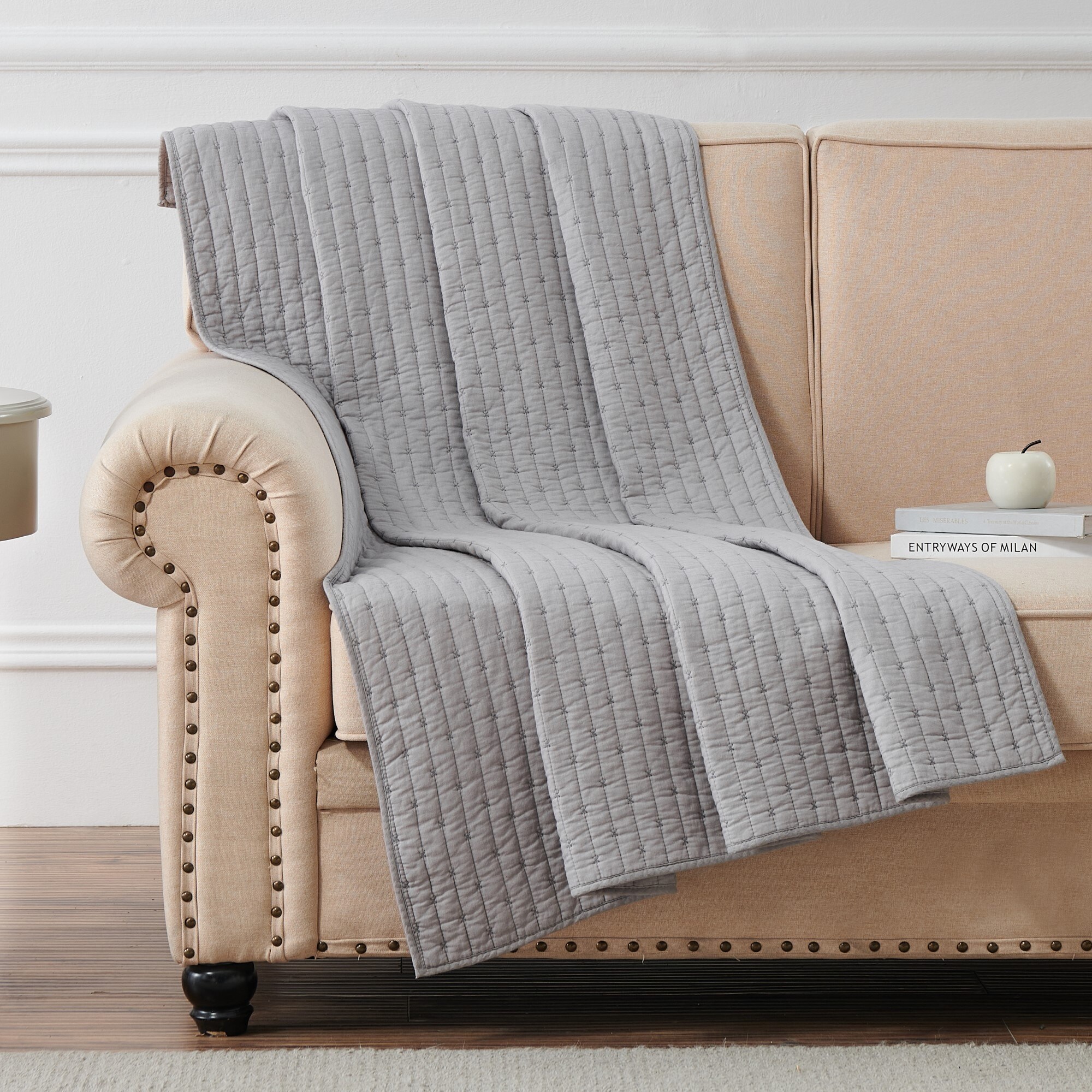 Light grey on sale quilted throw