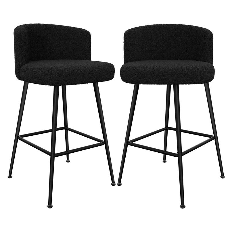 Swivel Upholstered Bar & Counter Stool Set with Metal Frame - 37" H X 19.7"W X 18.7" D