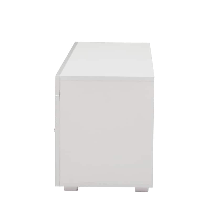 51.2" TV Stand with LED Lights and 2 Large Storage Drawer for TVs Up to 55"