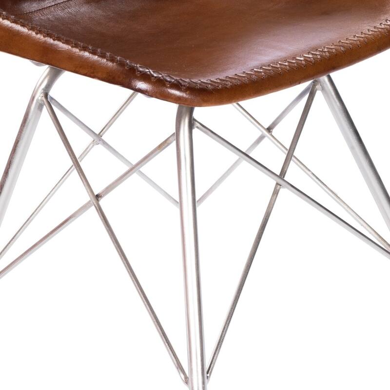 Faux Leather Side Chair with Sturdy Metal Frame for Living Room Bedroom Office