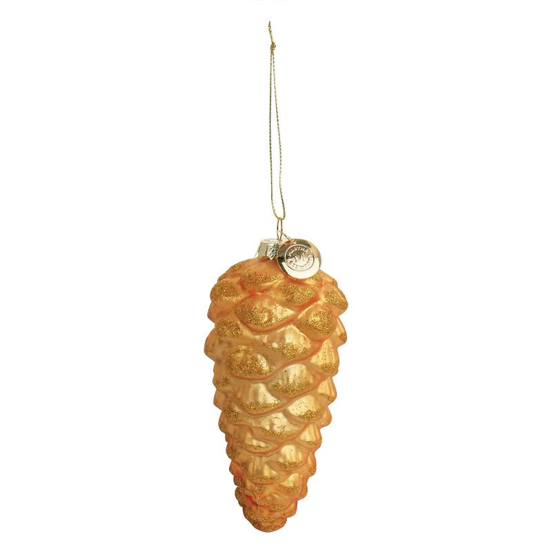 Christmas Cheer Pointed Ball and Pinecone 4 Piece Tree Ornament Set in Gold