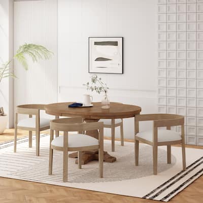Hudson Fabric and Wood 5 Piece Dining Set by Christopher Knight Home