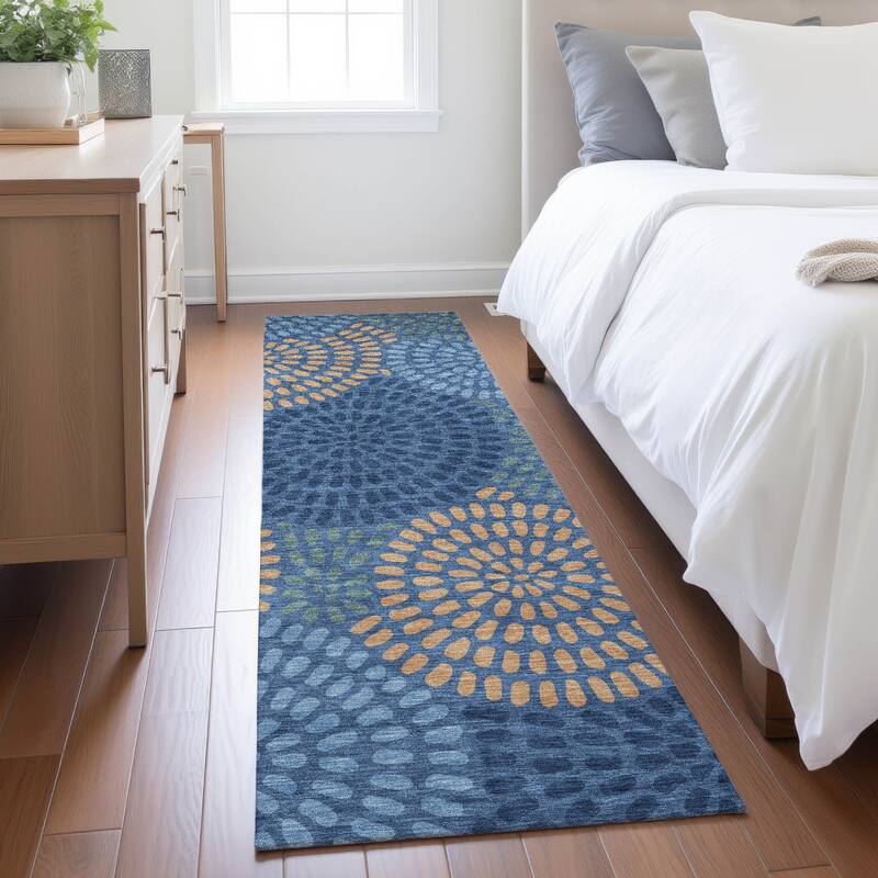 Machine Washable Indoor/ Outdoor Casual Ric Chantille Rug