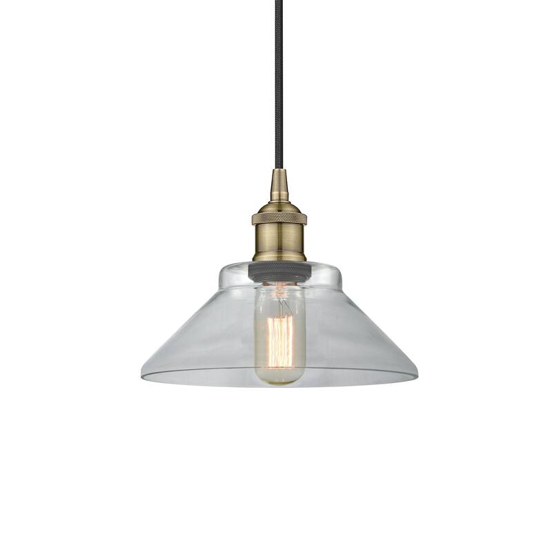 Innovations Lighting 616-1P-8-8 Orwell Pendant Orwell 8" Wide Mini - Antique Brass / Clear