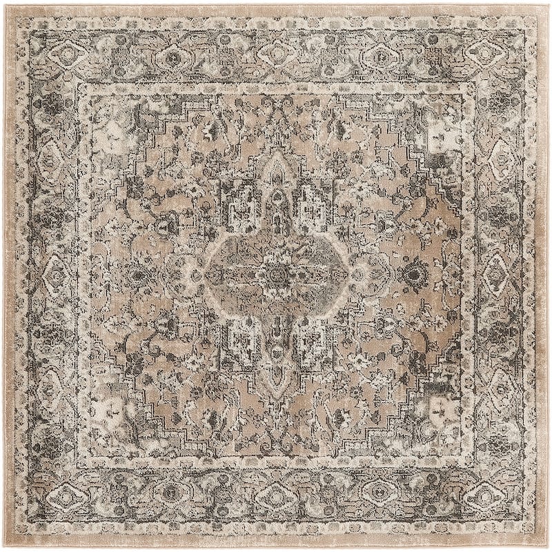 Nourison Quarry Indoor only Persian Area Rug. - 4'xSquare - Beige/Grey