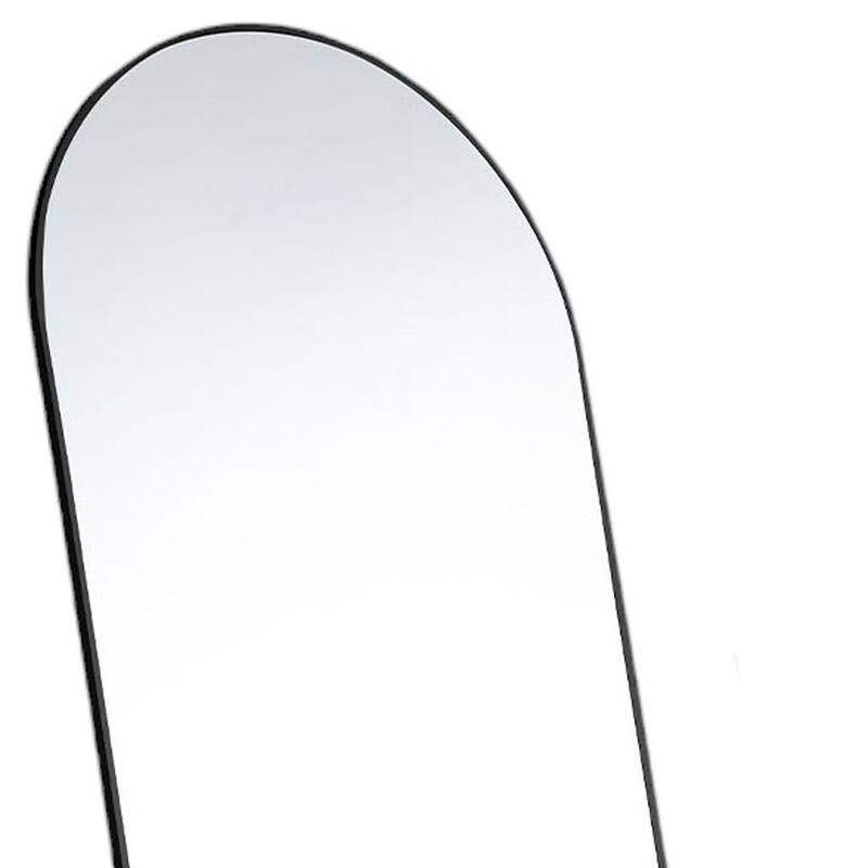 HomeRoots 63" Black Metal Arch Freestanding and Wall Mount Framed Full Length Mirror - 20.00 in. x 63.00 in. x 0.50 in.