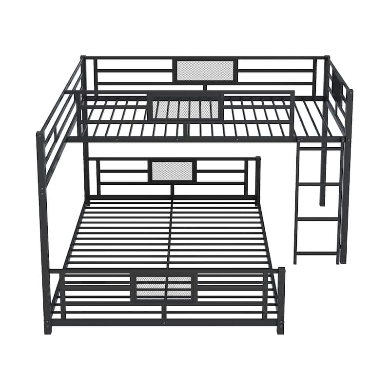 Twin-over-Full Metal L-Shaped Bunk Bed
