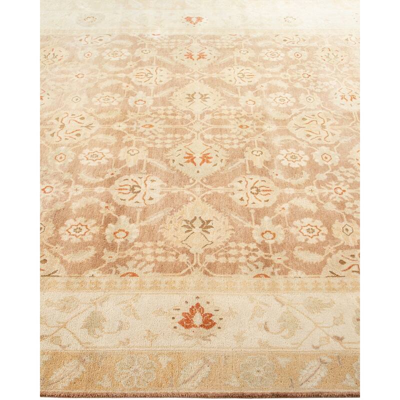 Overton Hand Knotted Wool Traditional Oriental Brown Area Rug - 5' x 8'