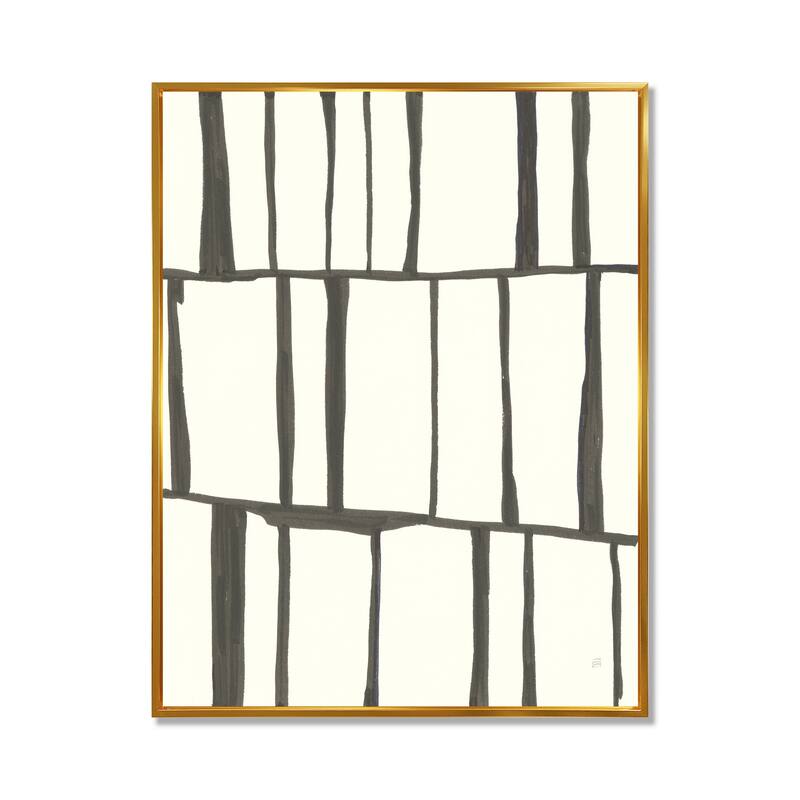 Designart "minimalist black and white I" Transitional Framed Canvas