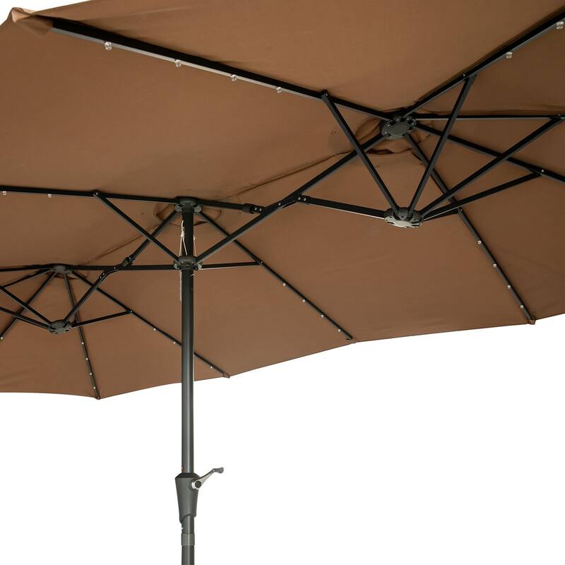 Ainfox 15-foot Double-sided Solar LED Lighted Patio Umbrella