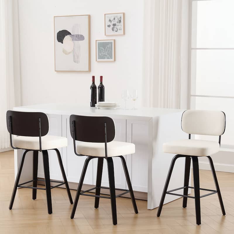 26"/29" Swivel Counter/Bar Stools with Black Bentwood Legs
