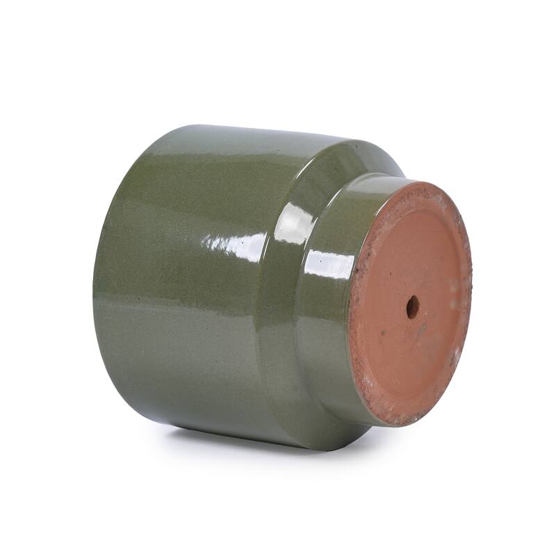 Handmade Indoor/Outdoor Ceramic Planter Set with Earthy Glossy Finish