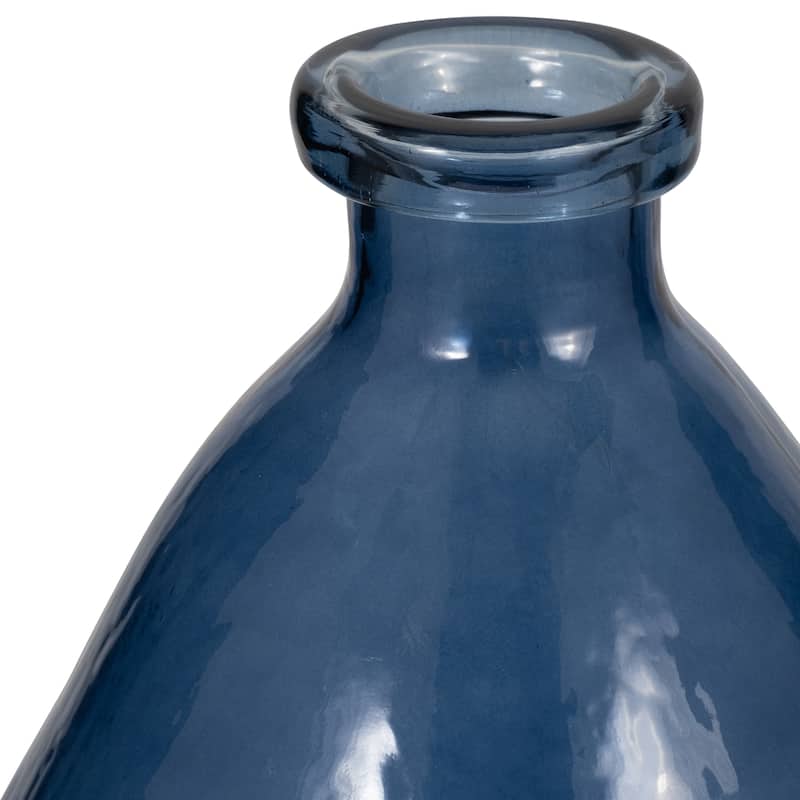 Sagebrook Home Glass Blue Solid Round Balloon Vase