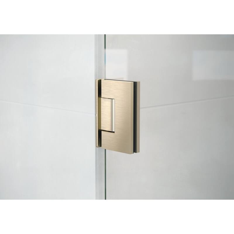 26.75 in. W x 78 in. H Fully Frameless Hinged Shower Door - Width Adj 27.125 - 28.525
