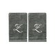 preview thumbnail 19 of 25, Set of 2- Silver Embroidered Gray Monogrammed Fingertip Towels , Personalized Gift, 11 x 18 Inches Z