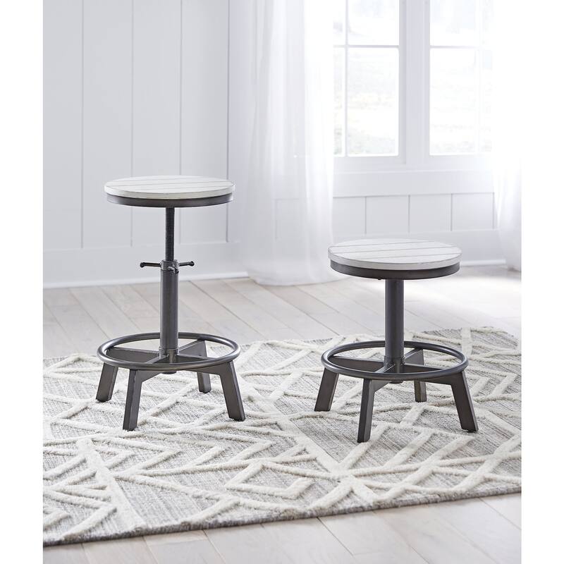 Signature Design by Ashley Torjin Swivel Stool (Set of 2) - White