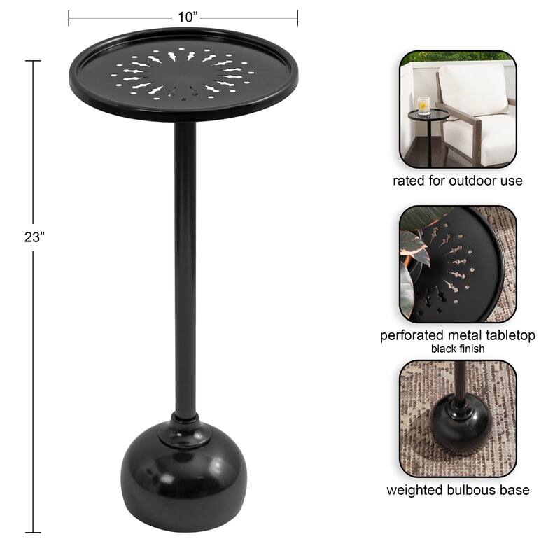 Kate and Laurel Miki Metal Drink Table - 10x10x23