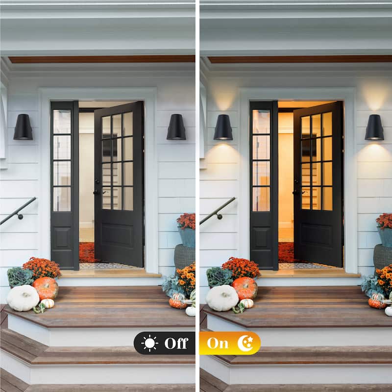 2-Light Outdoor Integrated LED Wall Sconce - H4.92" x W6.3"