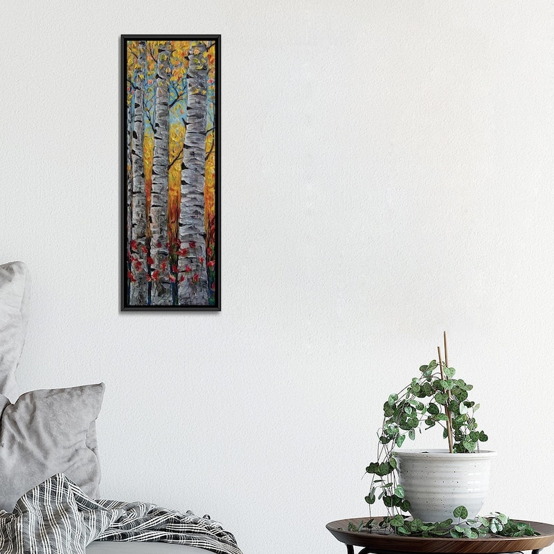 iCanvas "Impressionistic Colorado Aspen Trees Vertical Panorama" by OLena Art Framed Canvas Print