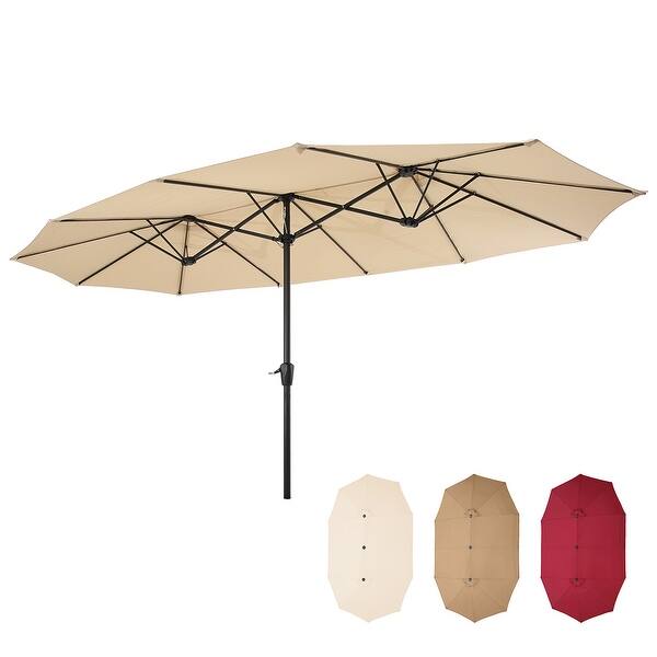 Shop Black Friday Deals On 9 X 15 Ft Steel Market Patio Umbrella Overstock 32382781