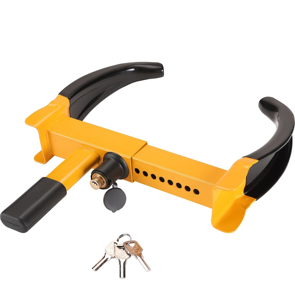 Wheel Lock for ATV RV SUV Car Golf Cart Boats Motorcycles, with 6 Keys - 7.1 to 10.6 inches