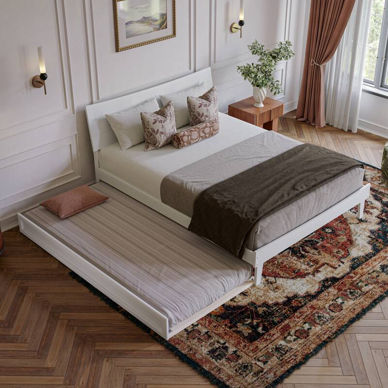 Phoenix Wood Platform Bed with Trundle